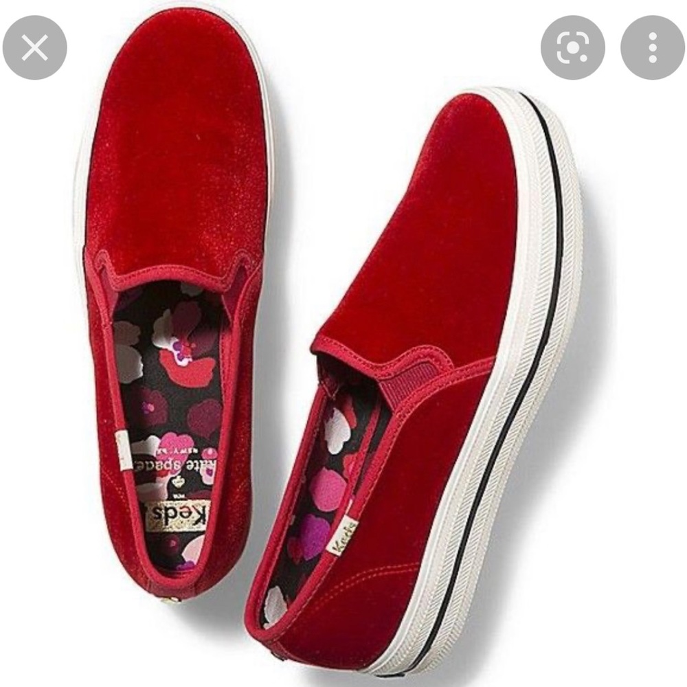 kate spade triple decker red velvet keds